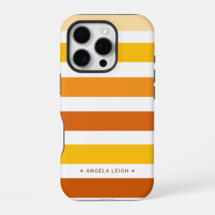 Grappige tinten van Oranje Cabana Stripes iPhone 16 Pro Hoesje