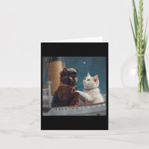 Grappige Titanic Film Cat Meme RMS Cruiseschip Man Kaart
