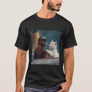 Grappige Titanic Film Kat Meme Rms Cruise Schip Ma T-shirt