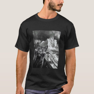 Grappige Titanic Ijsberg Bang Verraste Kat Selfie T-shirt