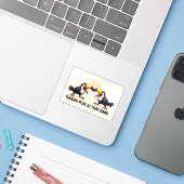 Grappige Toekan Sticker (Laptop met iPhone)