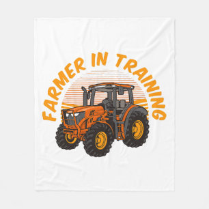 Grappige toekomstige boer in opleiding tractor lan fleece deken