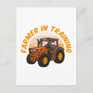 Grappige Toekomstige Boer In Opleiding Tractor Lan Informatiekaartje