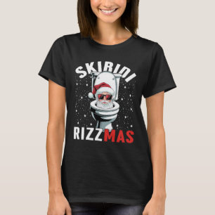 Grappige Toilet Kerstman Skibidi Rizzmas Witte Oli T-shirt