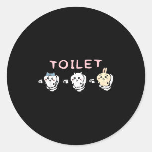 Grappige Toilet Tijd Chikawa Meme Ronde Sticker