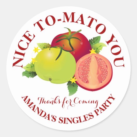 Grappige tomaat fruit groente ronde sticker (Voorkant)