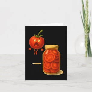 Grappige Tomaat Verrassing Een Pot Gesneden Tomate Kaart