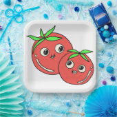 Grappige tomaten papieren bordje (Feest)