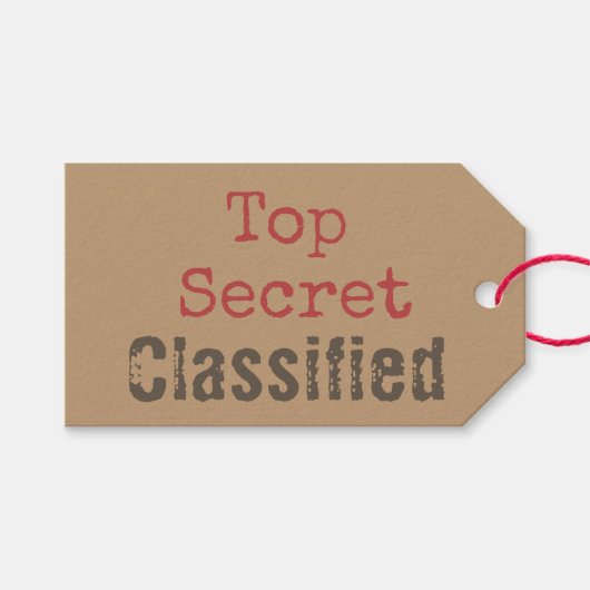 Grappige Top Secret Gift Labels Cadeaulabel (Voorkant (Horizontaal))