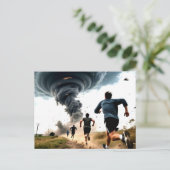 Grappige Tornado Stormjager Briefkaart (Staand voorkant)