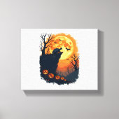 Grappige Tortoise Halloween Silhouette Spooky Tort Canvas Afdruk (Voorkant)