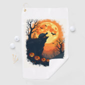 Grappige Tortoise Halloween Silhouette Spooky Tort Golfhanddoek (Insitu)