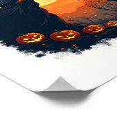 Grappige Tortoise Halloween Silhouette Spooky Tort Poster (Hoek)