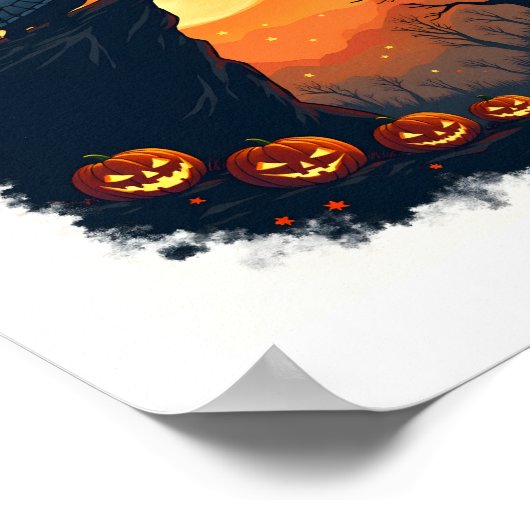 Grappige Tortoise Halloween Silhouette Spooky Tort Poster (Hoek)