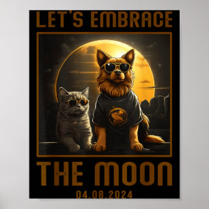 Grappige Totale Zonsverduistering Omarm Maan Poster