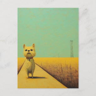 Grappige Toto op een tarweveld trottoir Briefkaart