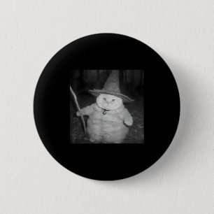 Grappige Tovenaar Kat Meme T-shirt _ Vintage Soky Ronde Button 5,7 Cm
