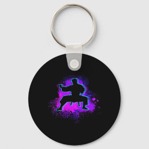 Grappige training vechter grafische martial arts m sleutelhanger