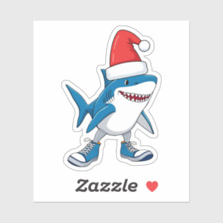 Grappige Tralalero Tralala Cartoon Kerstmeme Sticker