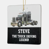 Grappige Transport Semi Truck Driver Aangepaste na Keramisch Ornament (Links)