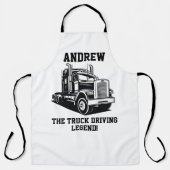 Grappige Transport Semi Truck Driver Aangepaste na Schort (Voorkant)