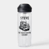 Grappige Transport Semi Truck Driver Aangepaste na Waterfles (Achterkant)