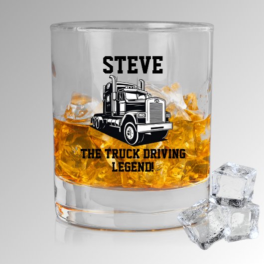 Grappige Transport Semi Truck Driver Aangepaste na Whisky Glas