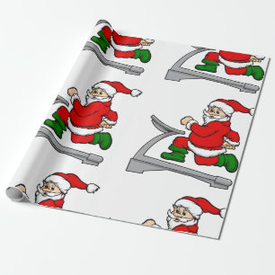 grappige tredmolen santa claus cadeaupapier