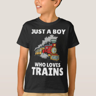 Grappige trein voor jongens - gewoon een jongen di t-shirt