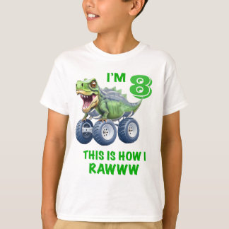 Grappige Trex dinosaurus monster truck T-shirt