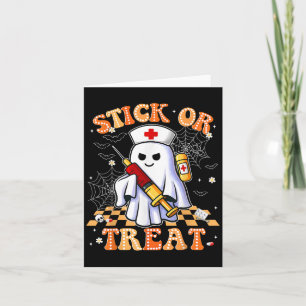 Grappige Trick or treat Boo Nurse Halloween Kostuu Kaart
