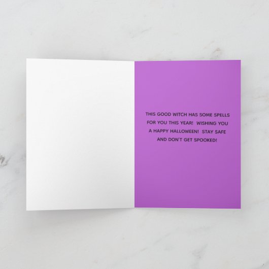 Grappige Trick or treat Halloween Witch Custom Kaart (Binnen)