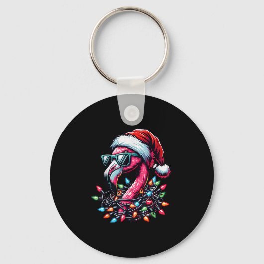 Grappige Trocal NK Flamingo kerst in juli Hawaï Sleutelhanger (Voorkant)