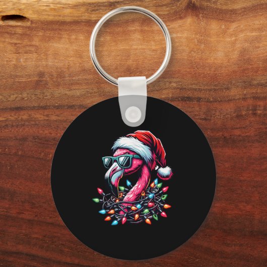 Grappige Trocal NK Flamingo kerst in juli Hawaï Sleutelhanger (Voorkant)