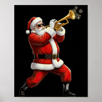 Grappige Trompet Kerstman Kerst Grafische Speler T