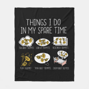 Grappige trompettist cadeau jazz muziek Mannen tro Fleece Deken