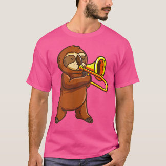Grappige trompettist Sloth Shirt voor mannen Vrouw