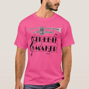 Grappige trompettist Treble Maker Clef Jazz (2-zij T-shirt