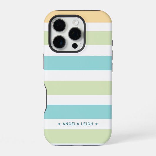 Grappige Tropics Cabana Stripes iPhone Hoesje (Achterkant)