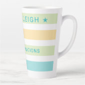 Grappige Tropics Cabana Stripes Latte Mok (Rechts)