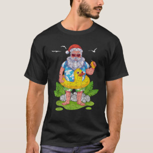 Grappige tropische kerstman Hawaiian Summer Christ T-shirt