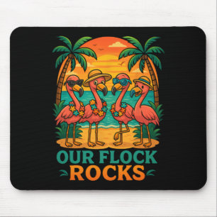 Grappige Tropische Strandvakantie Roze Flamingo Muismat