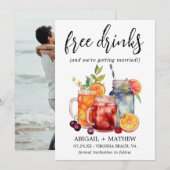 Grappige Tropische Vruchtencocktails Drank Foto Br Save The Date (Voorkant / Achterkant)