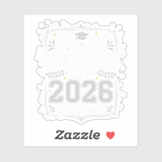 Grappige Trots Boyfriend Afstudeerklas van 2026 Sticker