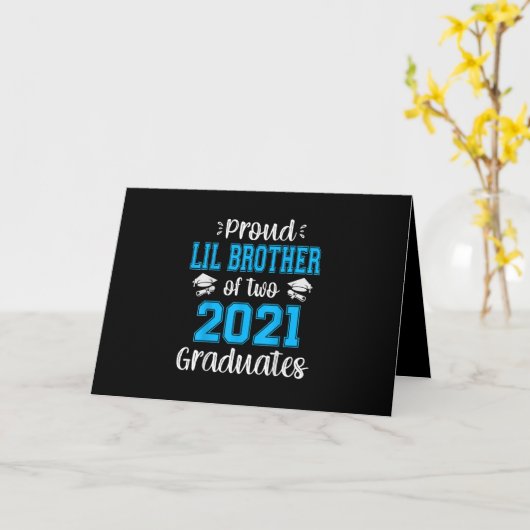 Grappige Trotse Jonge Broer Van 2021 Afgestudeerde Kaart (Gele Bloem)