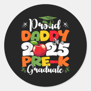 Grappige trotse papa van een CL van 2025 Pre-K Afs Ronde Sticker