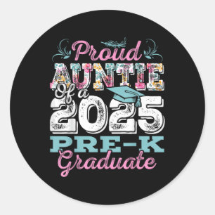 Grappige trotse tante van een CL van 2025 pre-k Af Ronde Sticker