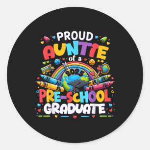 Grappige trotse tante van een CL van 2025 voorscho Ronde Sticker