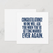 Grappige trouwerij felicitaties met de verloving g feestdagenkaart (Voorkant / Achterkant)