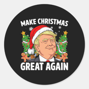 Grappige Trump 2024 Maak Kerstmis Groot Again Mann Ronde Sticker